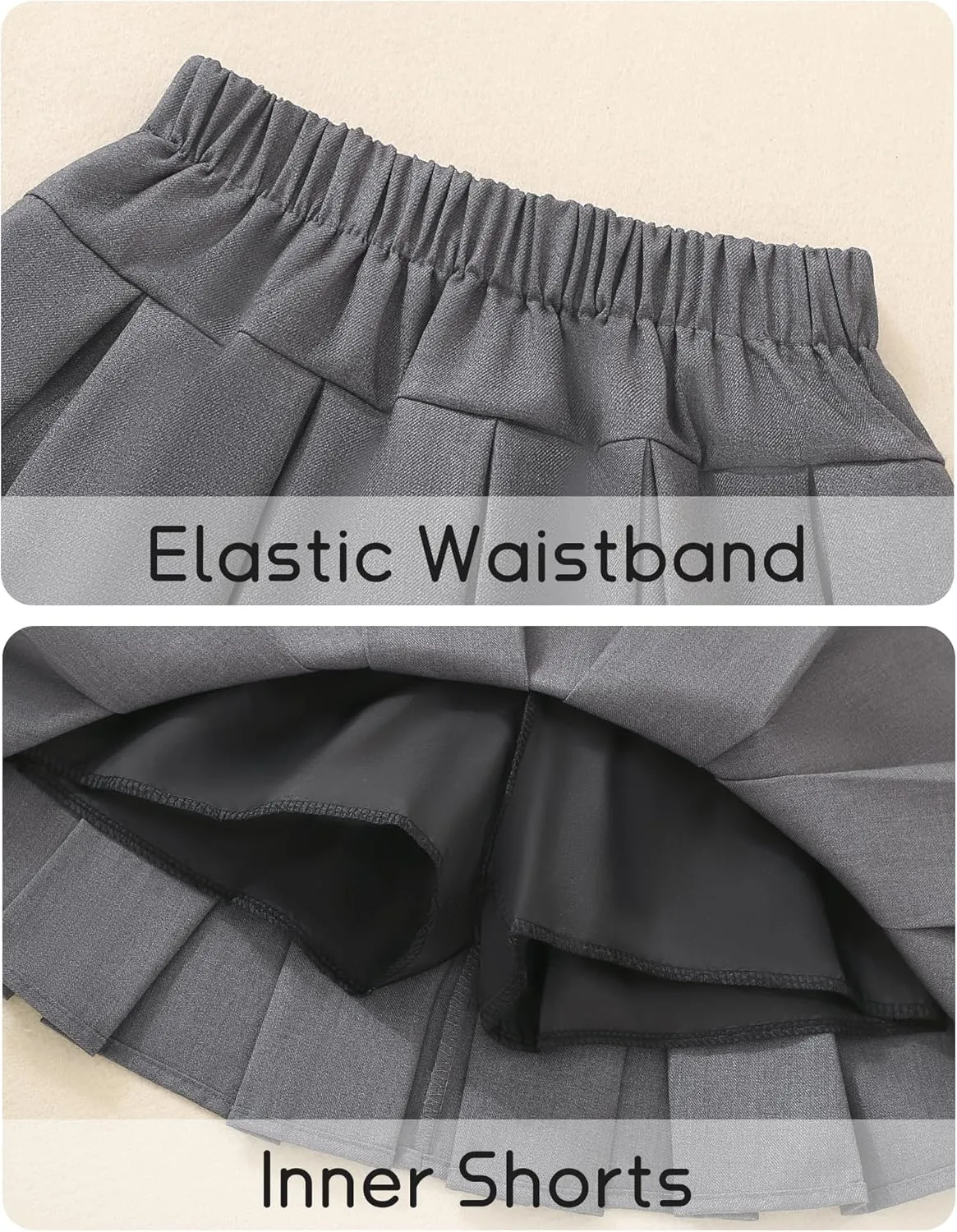 Happy Cherry Pleated Mini Skirt for Girls with Bow Elastic Waist Athletic Tennis Skort Cute Preppy Uniform Skirts 4-9 Years