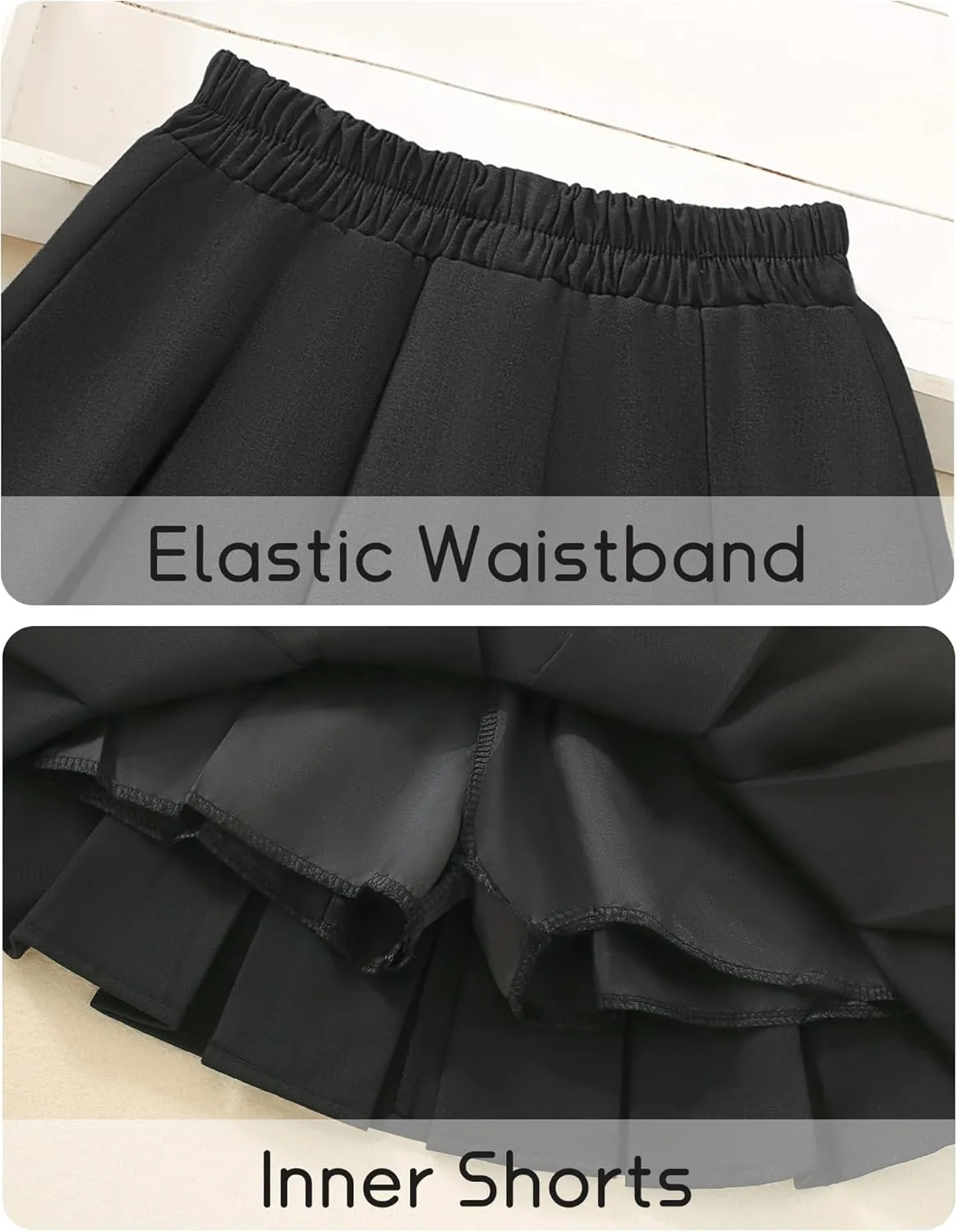 Happy Cherry Pleated Mini Skirt for Girls with Bow Elastic Waist Athletic Tennis Skort Cute Preppy Uniform Skirts 4-9 Years
