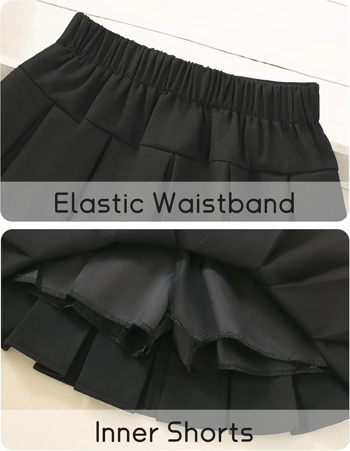 Happy Cherry Pleated Mini Skirt for Girls with Bow Elastic Waist Athletic Tennis Skort Cute Preppy Uniform Skirts 4-9 Years