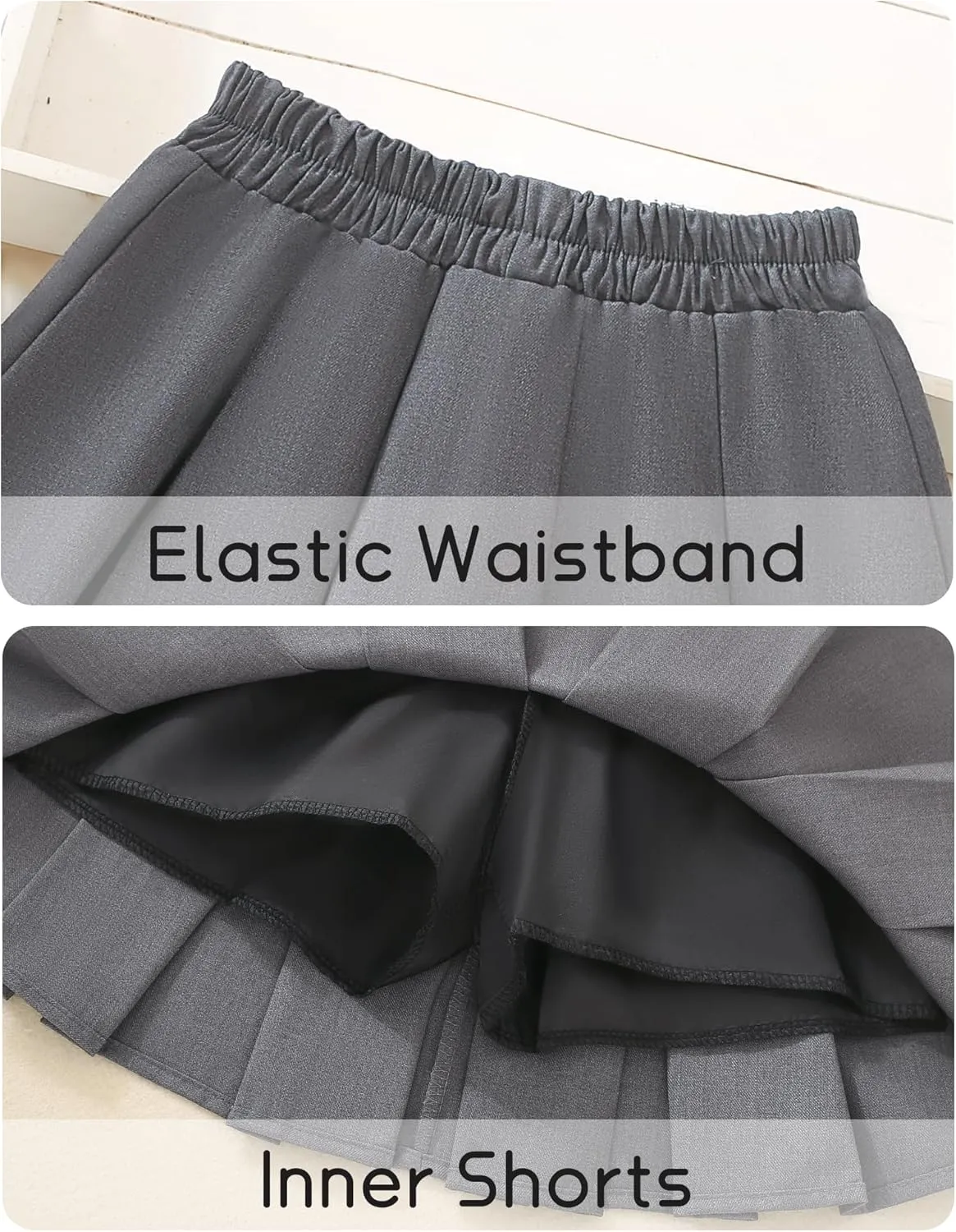 Happy Cherry Pleated Mini Skirt for Girls with Bow Elastic Waist Athletic Tennis Skort Cute Preppy Uniform Skirts 4-9 Years