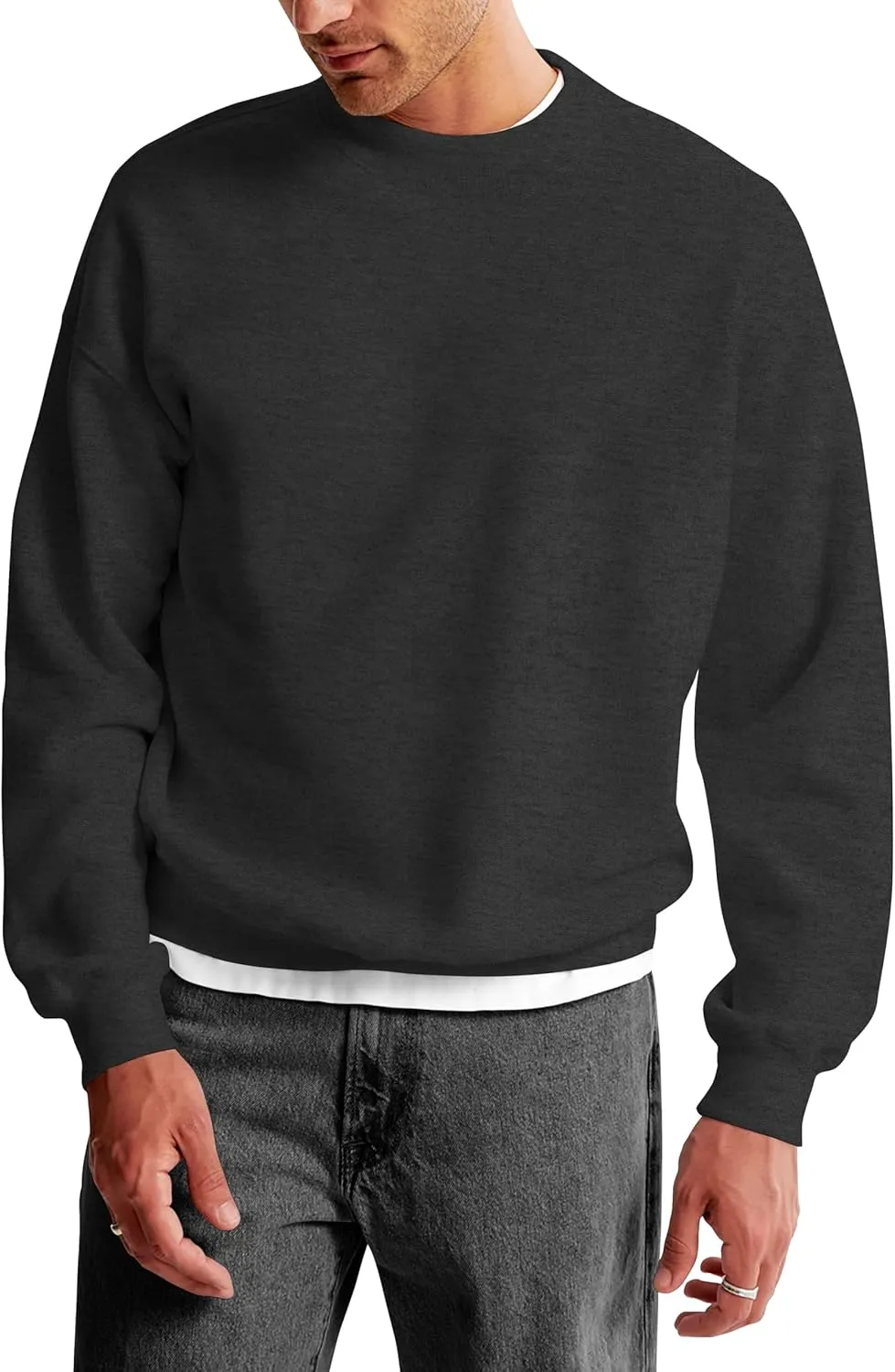 Hat and Beyond Mens Ultimate Heavyweight Sweatshirt Crew Neck Fleece Essentials Pullover Comfort Sweater XS-5XL
