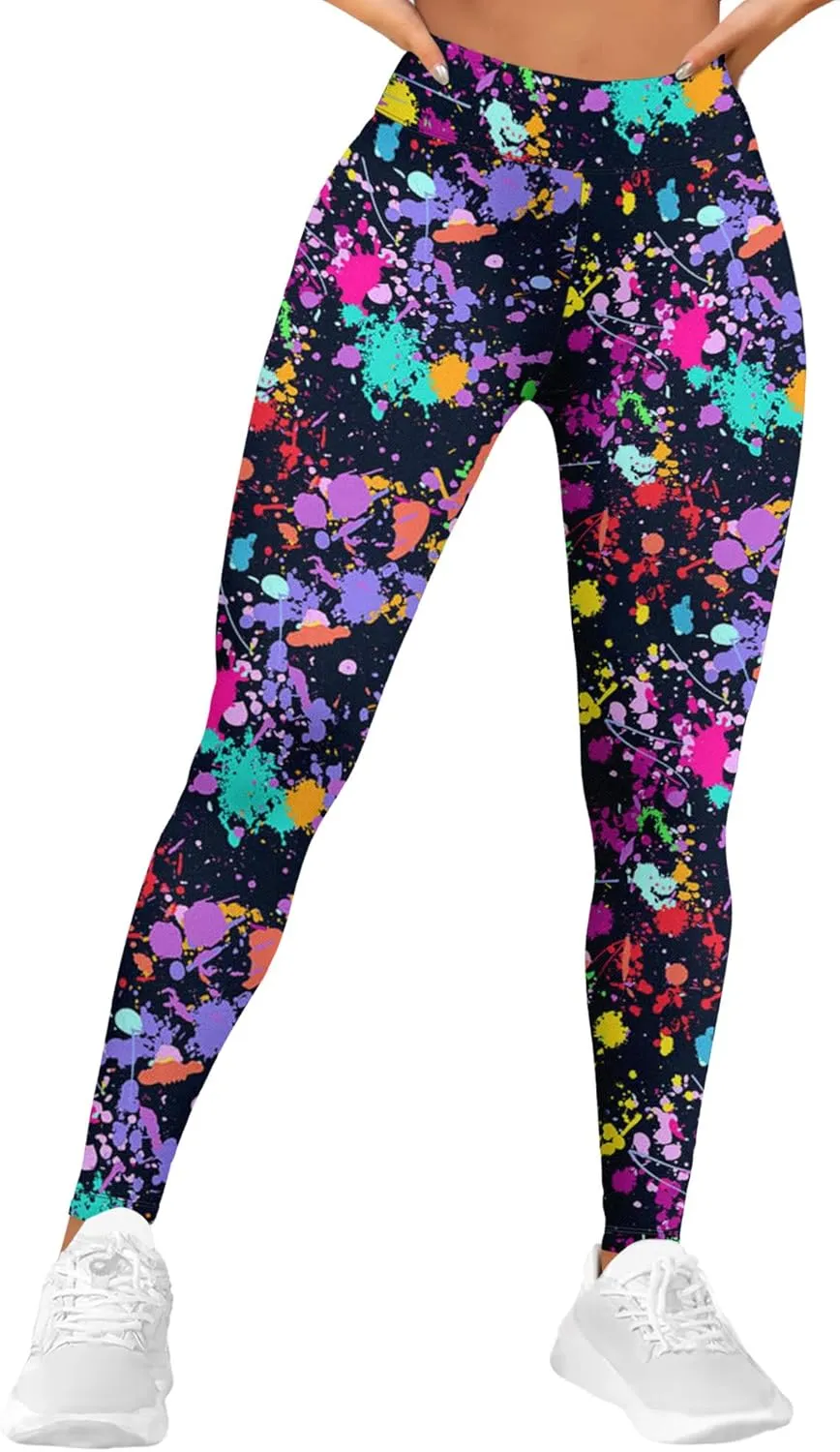 High Waisted Print Leggings for Women Gym Funny Womens Yoga Pants