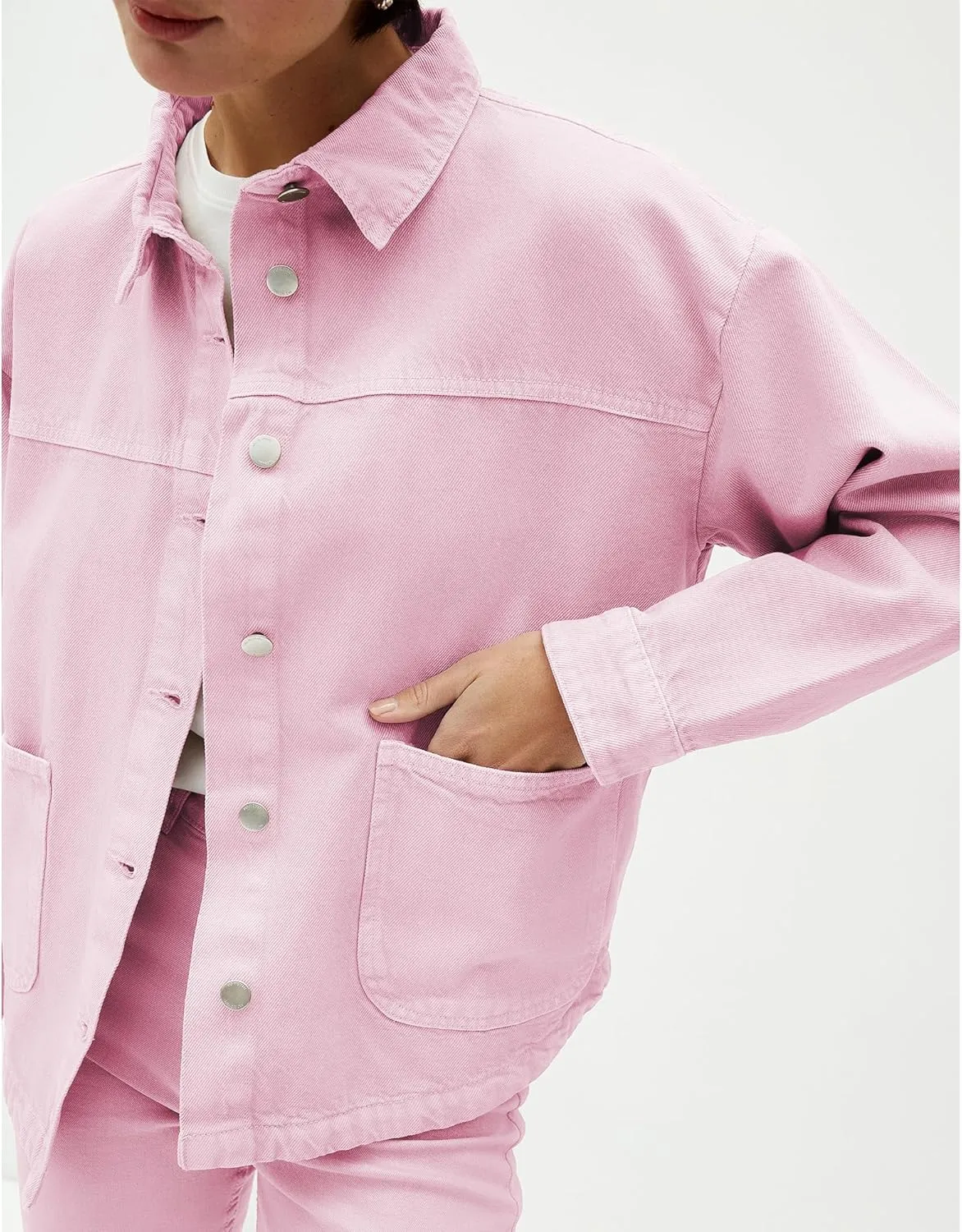 Hixiaohe Jean Jackets for Women Trendy Button Up Denim Shirt Jacket Oversized Long Sleeve Coat Fashion Clothes with Pockets