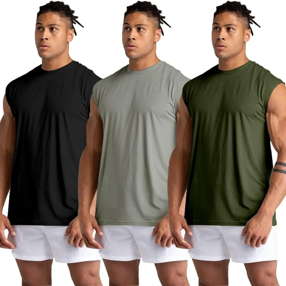 Holure 1 or 3 or 5 Pack Men's Gym Tank Tops Workout Sleeveless T-Shirts Athletic Muscle Tank Training Bodybuilding Shirts
