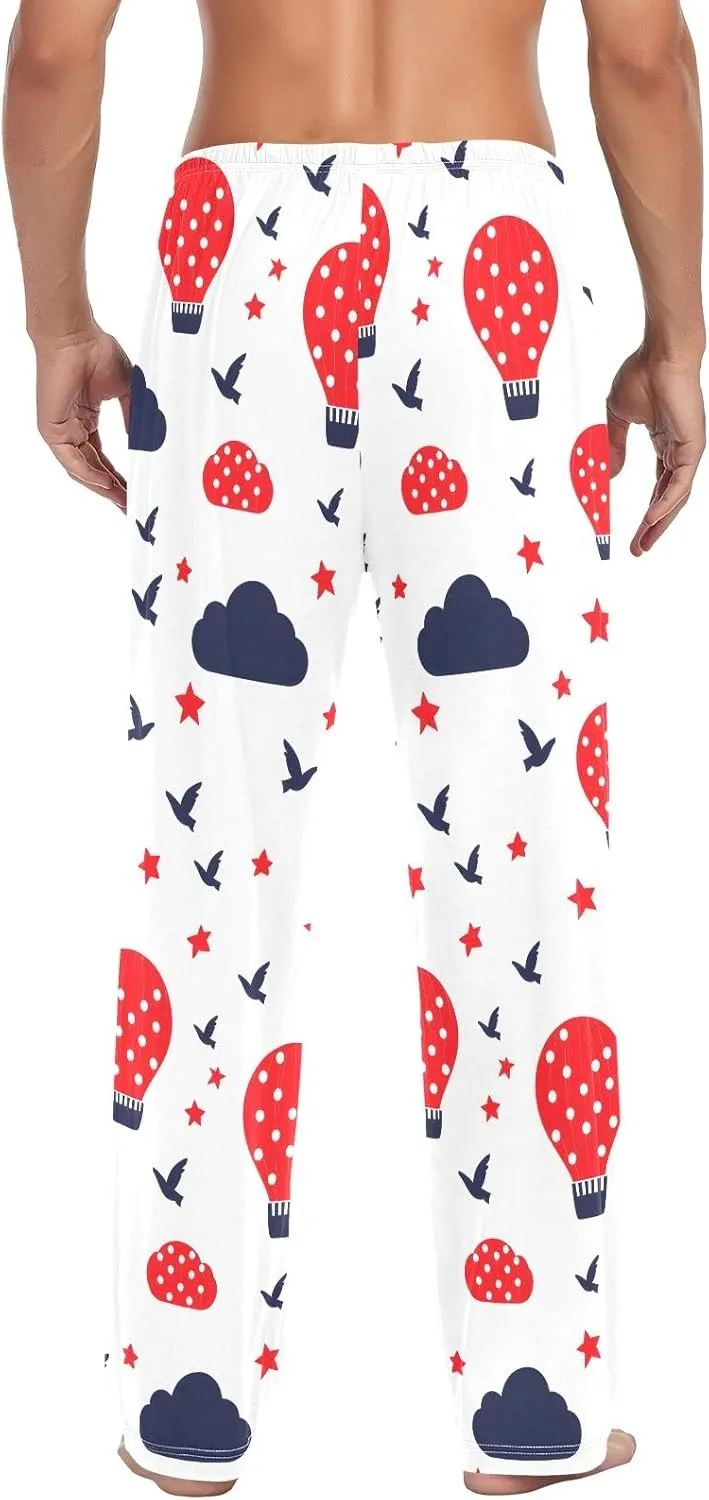 Hot Air Balloon Bird Men's Pajama Pants Lightweight Sleepwear Bottom Lounge Pants