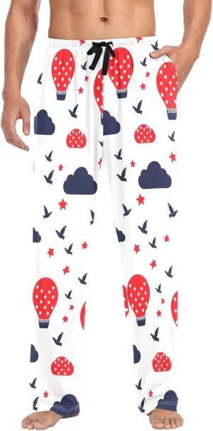 Hot Air Balloon Bird Men's Pajama Pants Lightweight Sleepwear Bottom Lounge Pants
