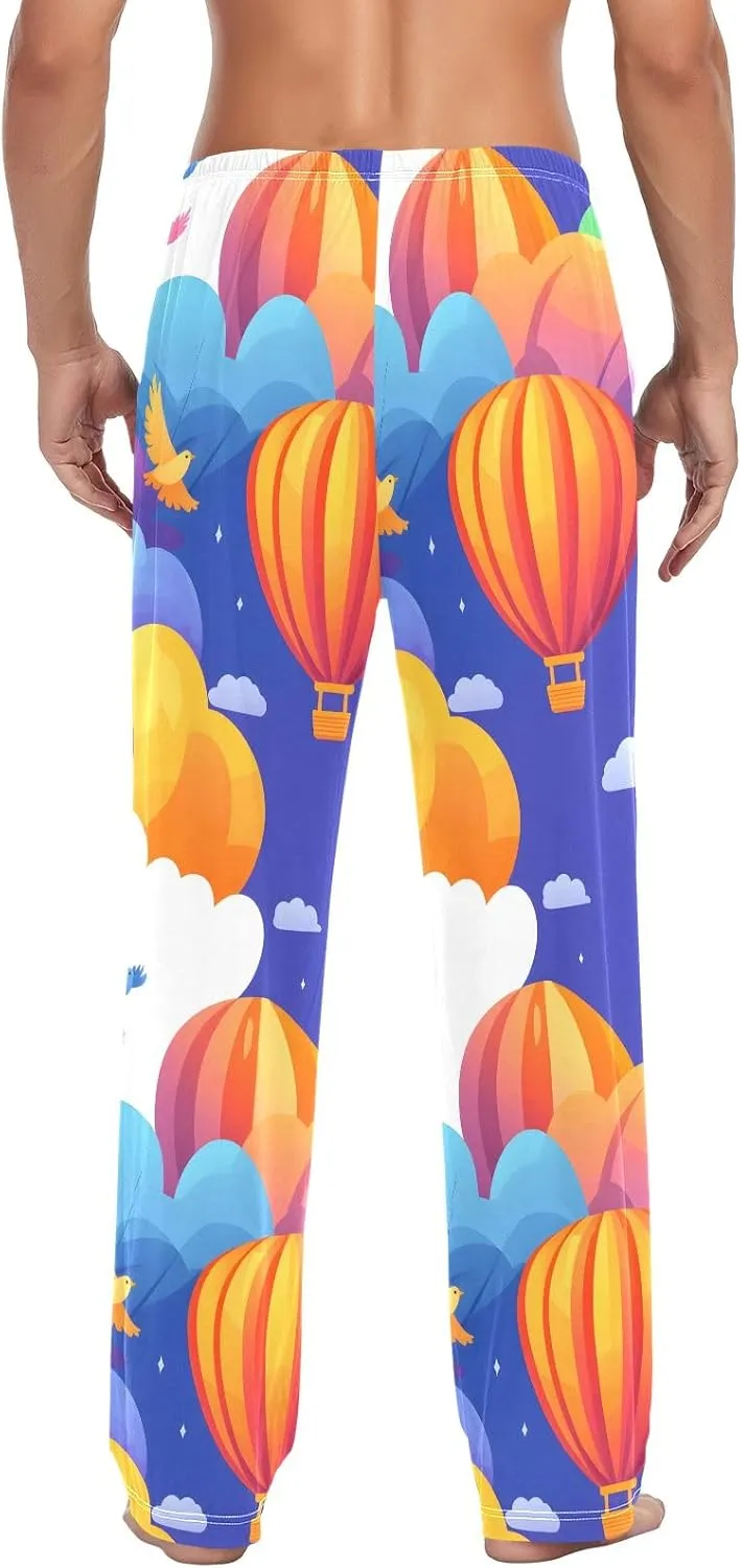 Hot Air Balloon Colorful Men's Pajama Pants Lightweight Sleepwear Bottom Lounge Pants