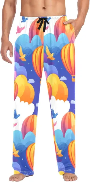 Hot Air Balloon Colorful Men's Pajama Pants Lightweight Sleepwear Bottom Lounge Pants