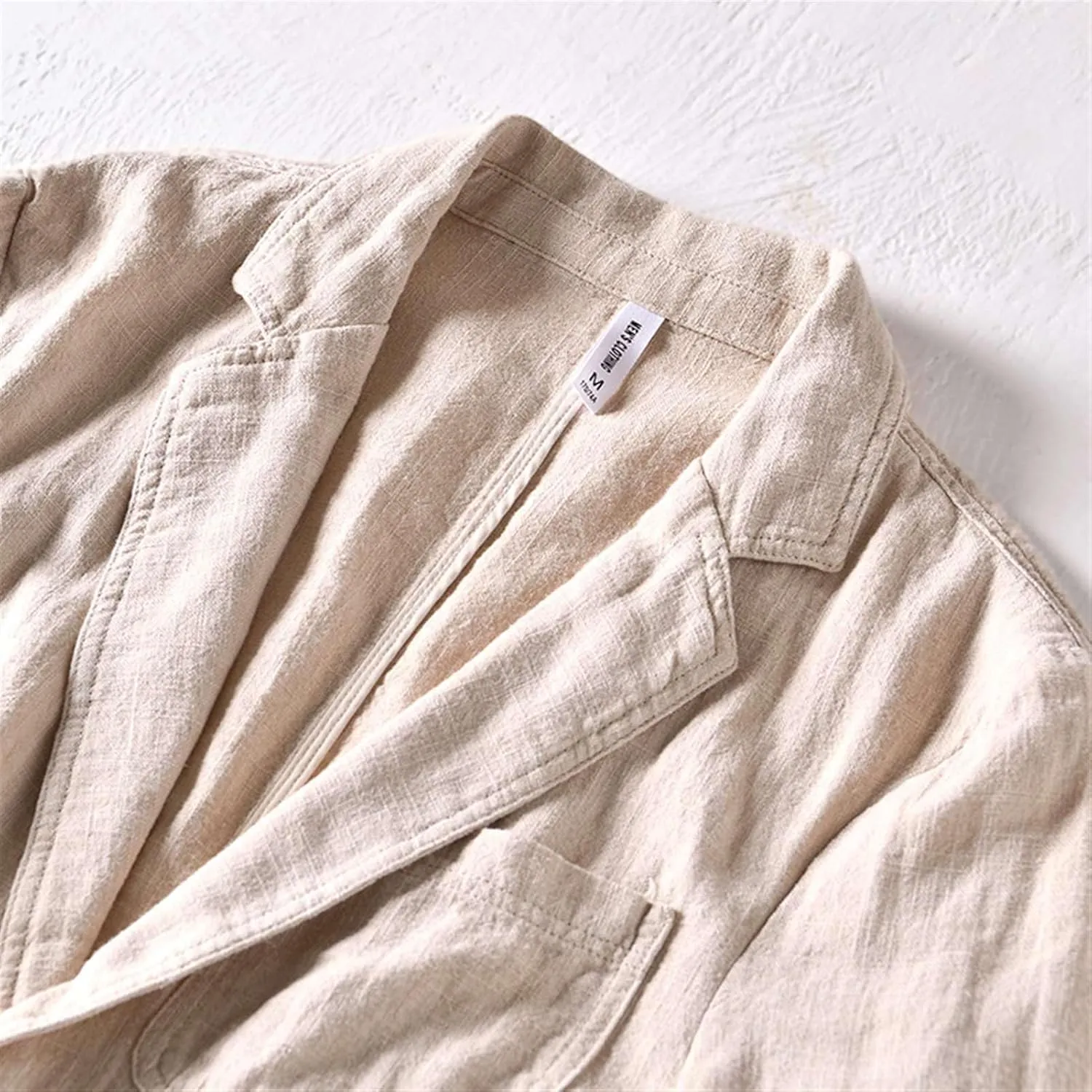 Icegrey Men's Casual Blazer Jacket Regular Fit Polyester Linen Sports Coat Turn-Down Collar Suit Jackets Two Button