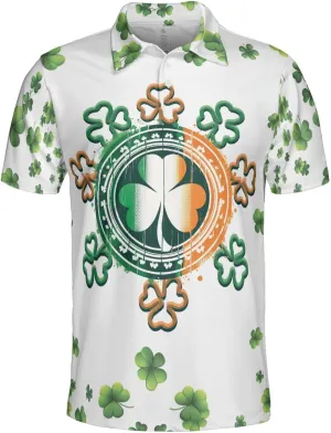 Irish Golf Polo Shirts for Men - St Patricks Day Mens Golf Shirts Short Sleeve Fit Tennis T-Shirt HN03