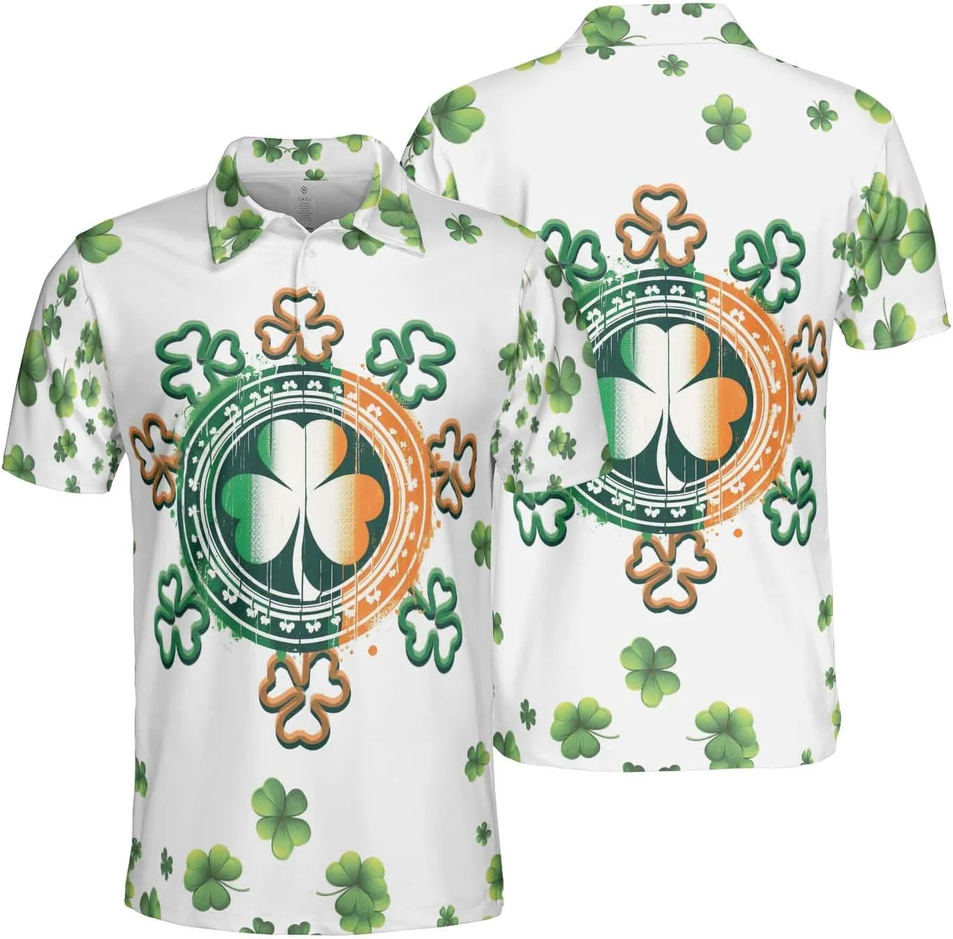 Irish Golf Polo Shirts for Men - St Patricks Day Mens Golf Shirts Short Sleeve Fit Tennis T-Shirt HN03