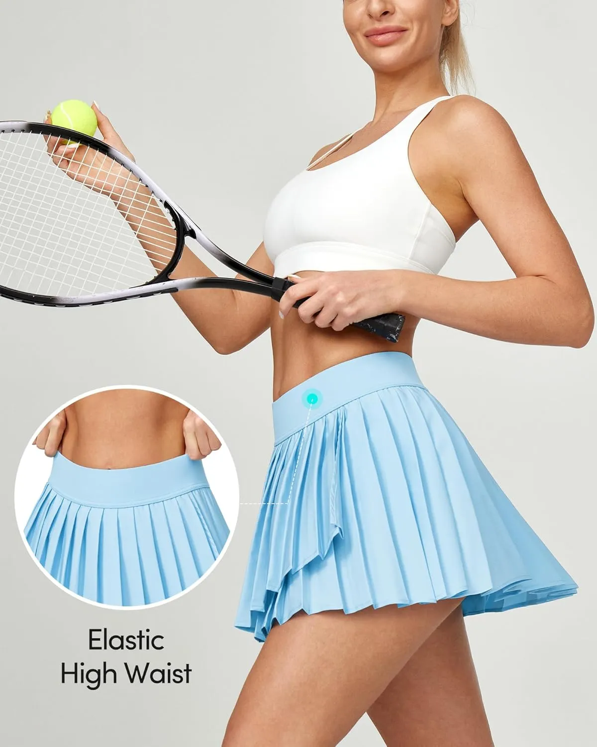 IUGA Tennis Skirt Pleated Skirts for Women with Pockets High Waisted Athletic Skirt Skorts for Woman Workout Golf Skort