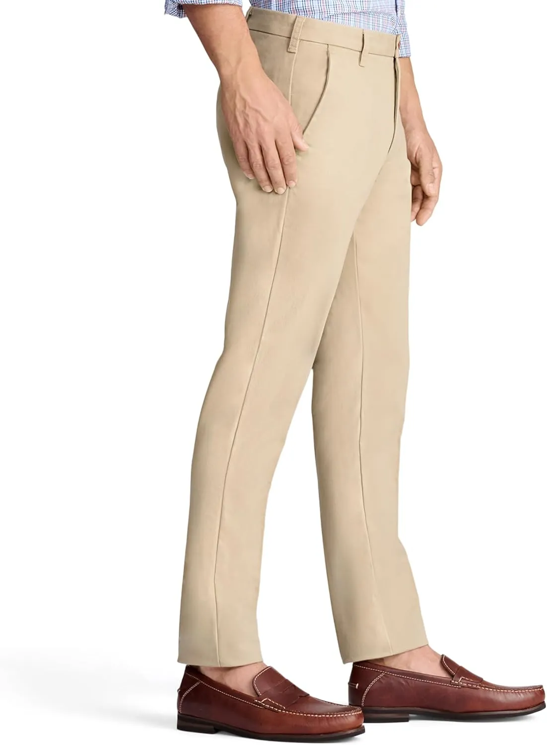IZOD Men's Performance Stretch Slim Fit Flat Front Chino Pant