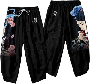 Japanese Style Kimono Pants Set Men Cosplay Traditional Samurai Thai Harem Pants Harajuku Streetwear Vintage Men's Trousers G00202-pants XS