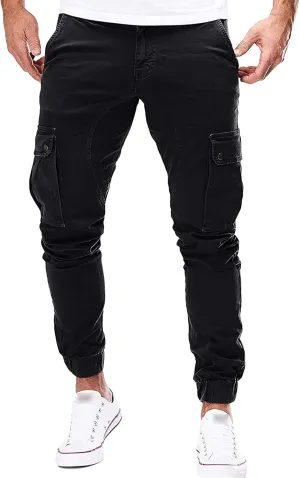 JEShifangjiusu Mens Fashion Cargo Pants Workout Athletic Joggers Sports Pants Casual Chino Running Trousers Sweatpants Pocket