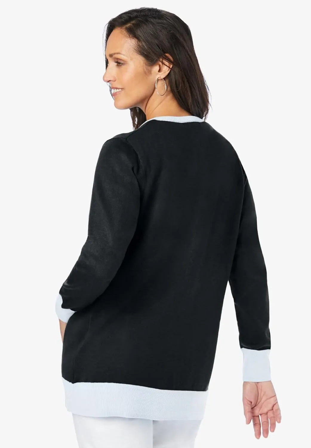 Jessica London Women's Plus Size Fine Gauge Cardigan