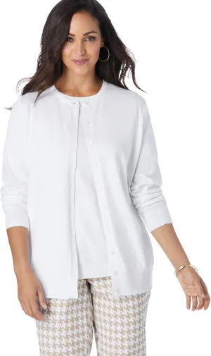 Jessica London Women's Plus Size Fine Gauge Cardigan