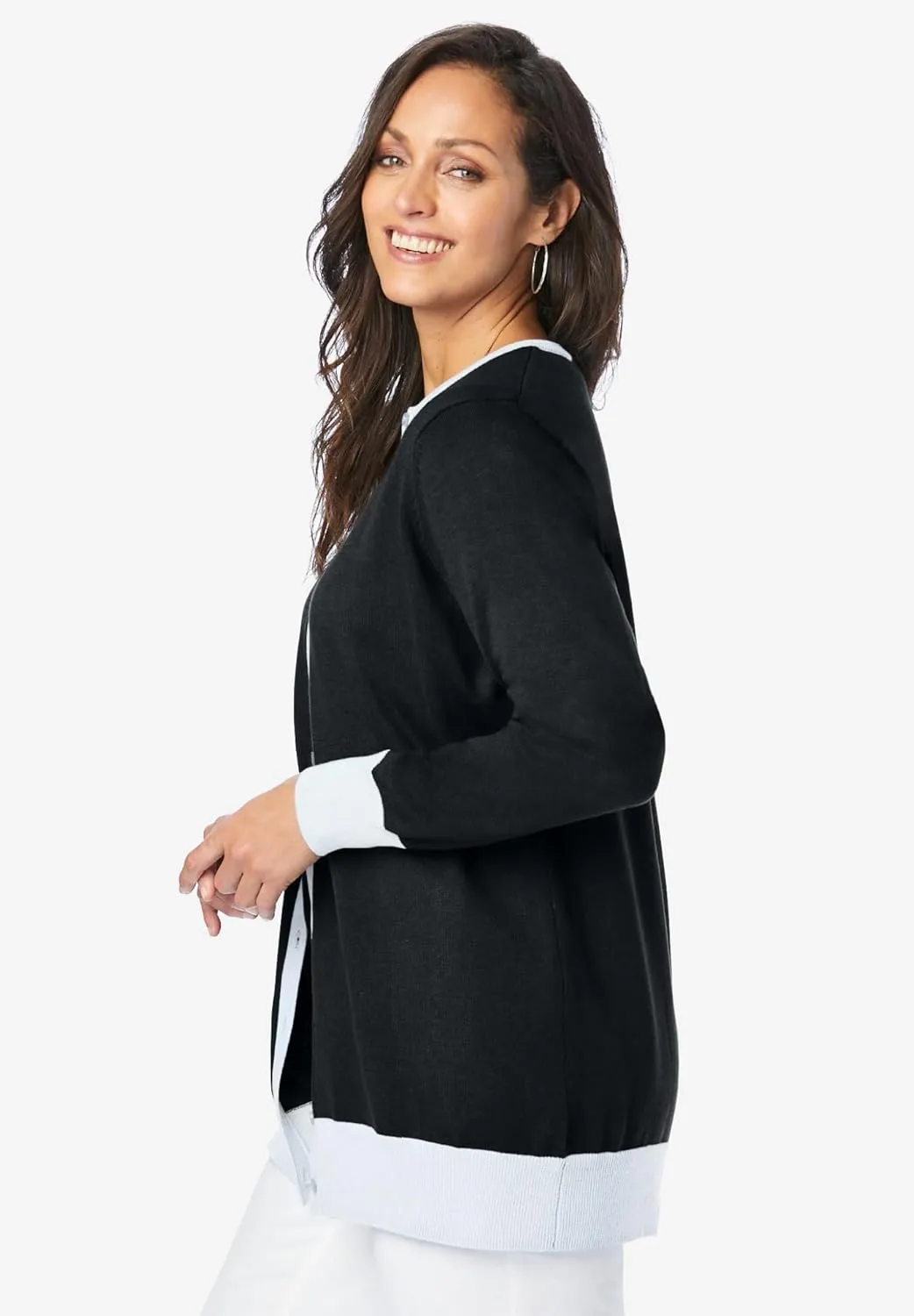 Jessica London Women's Plus Size Fine Gauge Cardigan