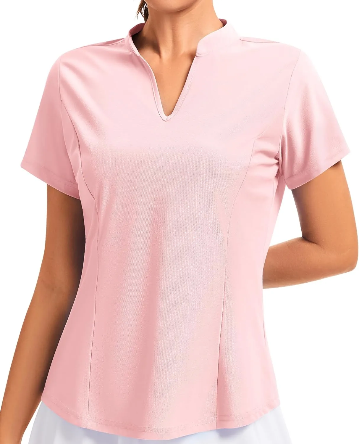 JoyGirl Women Golf Polo Shirts UPF 50  Short Sleeve Athletic T Shirts V Neck Quick Dry Tennis Tops for Women
