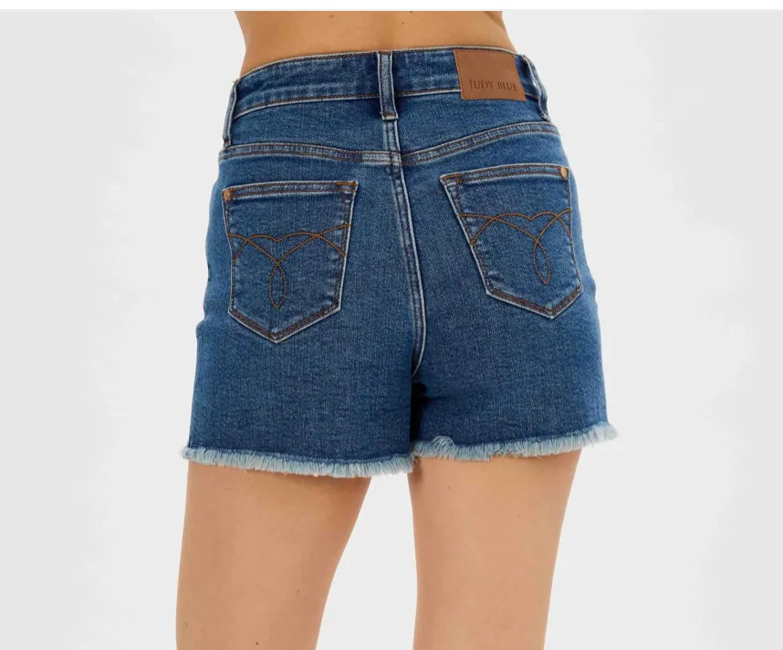 Judy Blue HW Vintage Wash Cutoff Denim Shorts - Final Sale