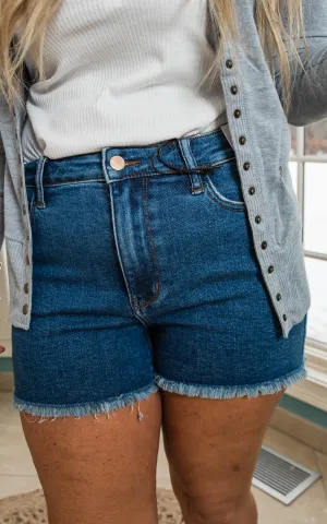 Judy Blue HW Vintage Wash Cutoff Denim Shorts - Final Sale