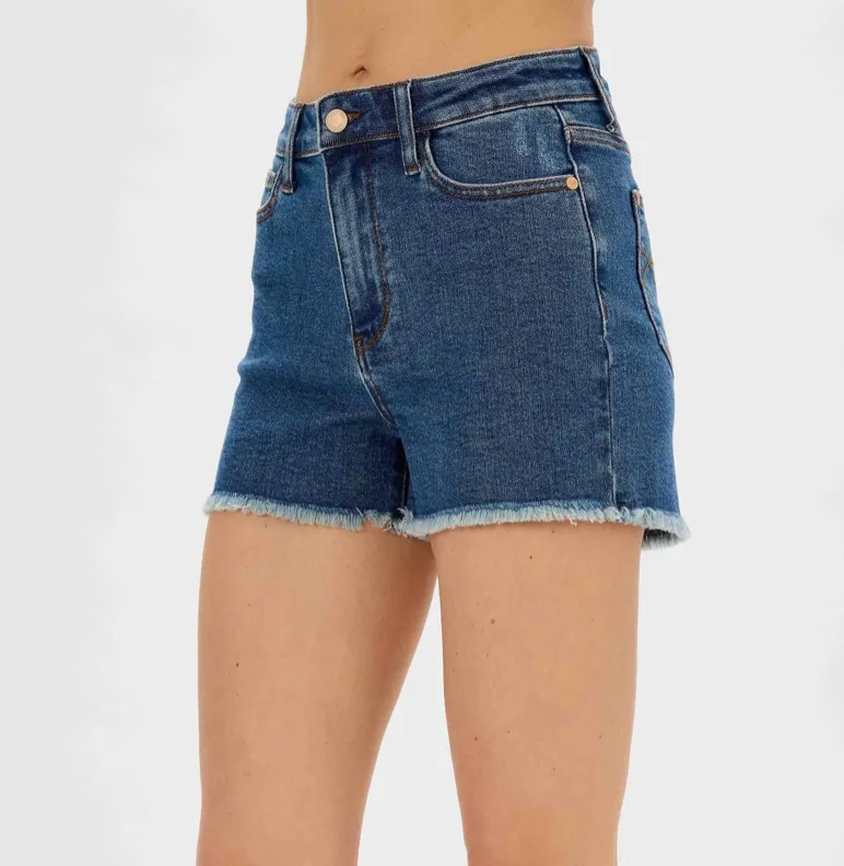 Judy Blue HW Vintage Wash Cutoff Denim Shorts - Final Sale