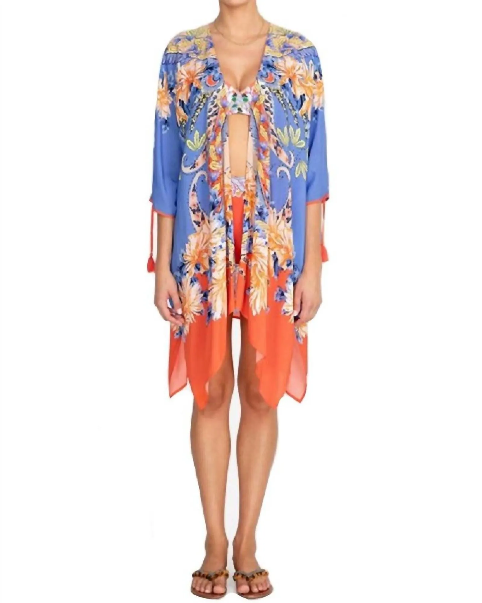 Kahlo Short Kimono Cover Up in Multi | Multi