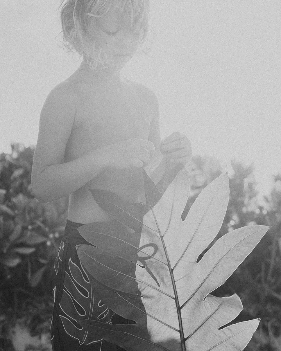 Kaikanialea Boys Boardies | Stretchy & Adjustable Waistband, Quick-Drying | Made from Regenerated Ocean Waste | Ullu Eleele