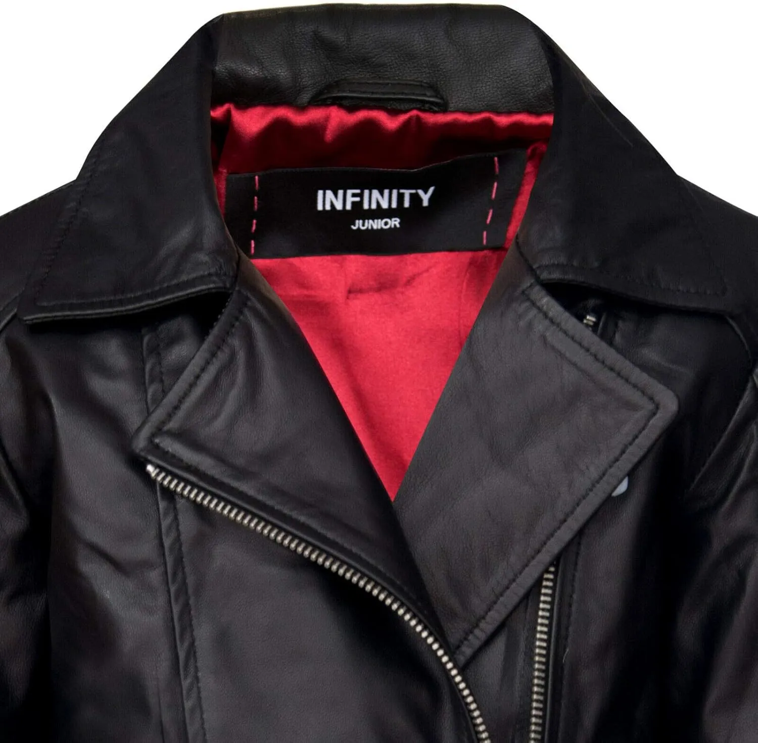 Kids Jackets Girls Designer's 100% Leather Jacket Zip Up Biker Coats (1-13Years)
