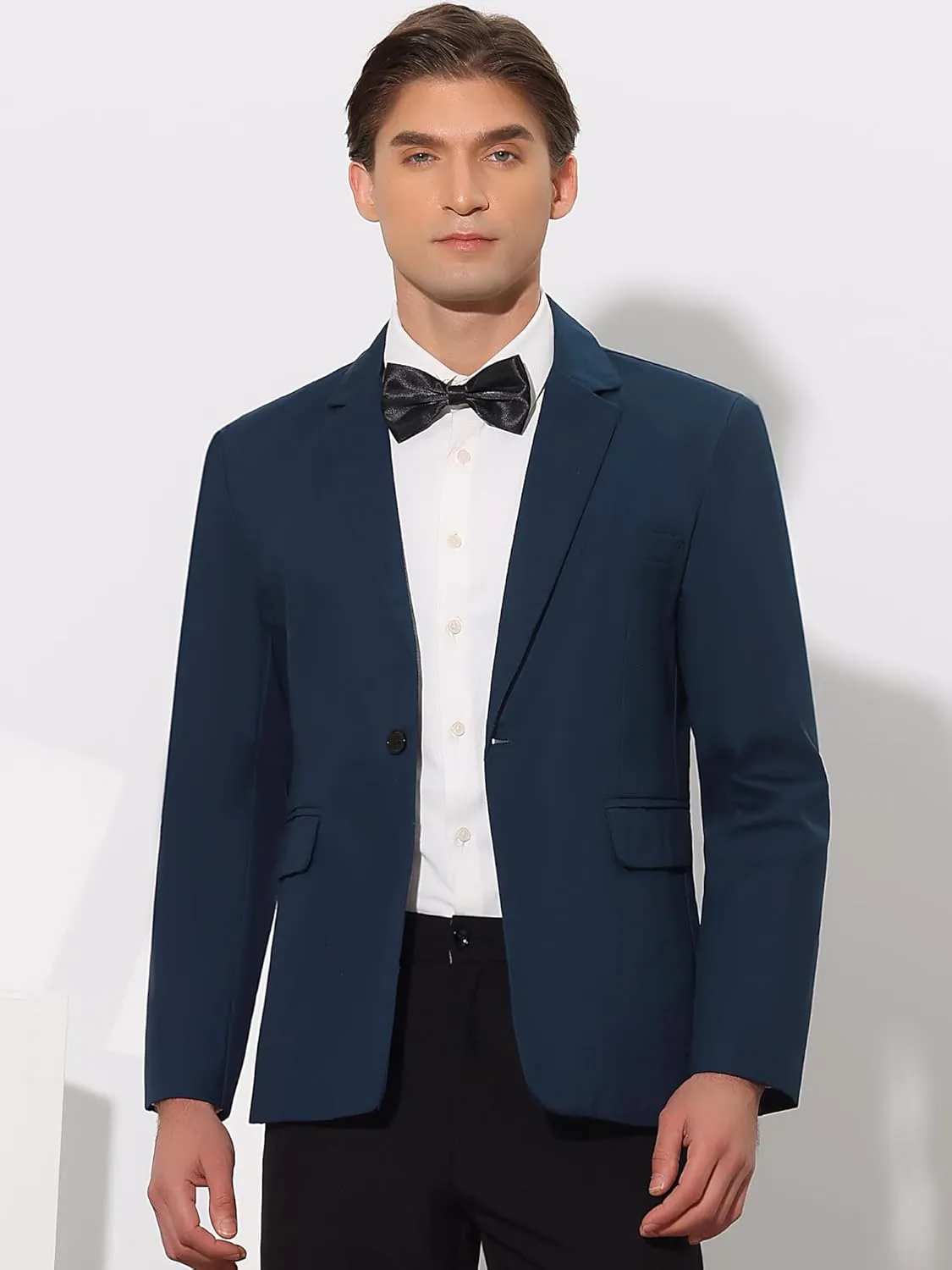 Lars Amadeus Solid Color Business Blazer for Men's One Button Notched Lapel Sports Coat Suit Jackets