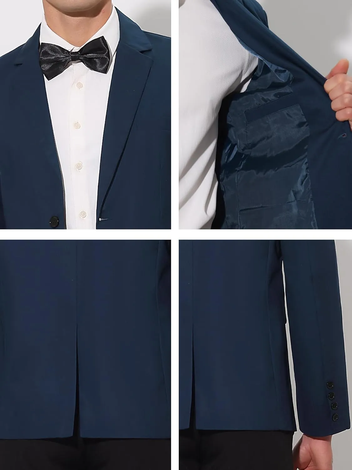 Lars Amadeus Solid Color Business Blazer for Men's One Button Notched Lapel Sports Coat Suit Jackets