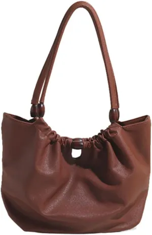 Leather Tote Bag for Women Handbag Soft Slouchy Hobo Bag Shoulder Purses Bucket Bag Trendy Satchel Bag Work Bag