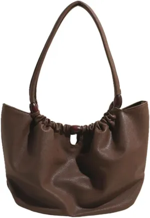 Leather Tote Bag for Women Handbag Soft Slouchy Hobo Bag Shoulder Purses Bucket Bag Trendy Satchel Bag Work Bag