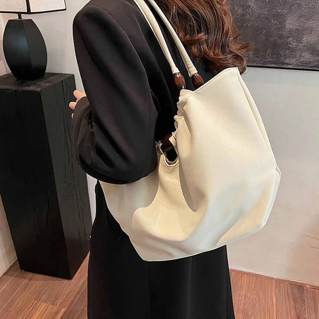 Leather Tote Bag for Women Handbag Soft Slouchy Hobo Bag Shoulder Purses Bucket Bag Trendy Satchel Bag Work Bag