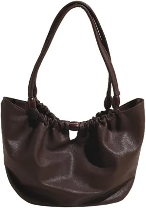 Leather Tote Bag for Women Handbag Soft Slouchy Hobo Bag Shoulder Purses Bucket Bag Trendy Satchel Bag Work Bag