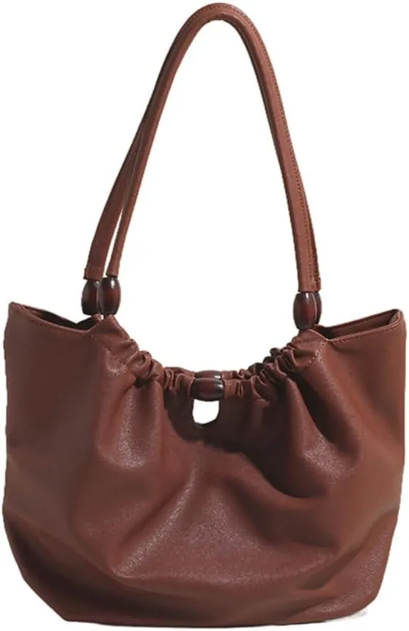 Leather Tote Bag for Women Handbag Soft Slouchy Hobo Bag Shoulder Purses Bucket Bag Trendy Satchel Bag Work Bag