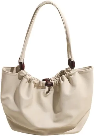 Leather Tote Bag for Women Handbag Soft Slouchy Hobo Bag Shoulder Purses Bucket Bag Trendy Satchel Bag Work Bag