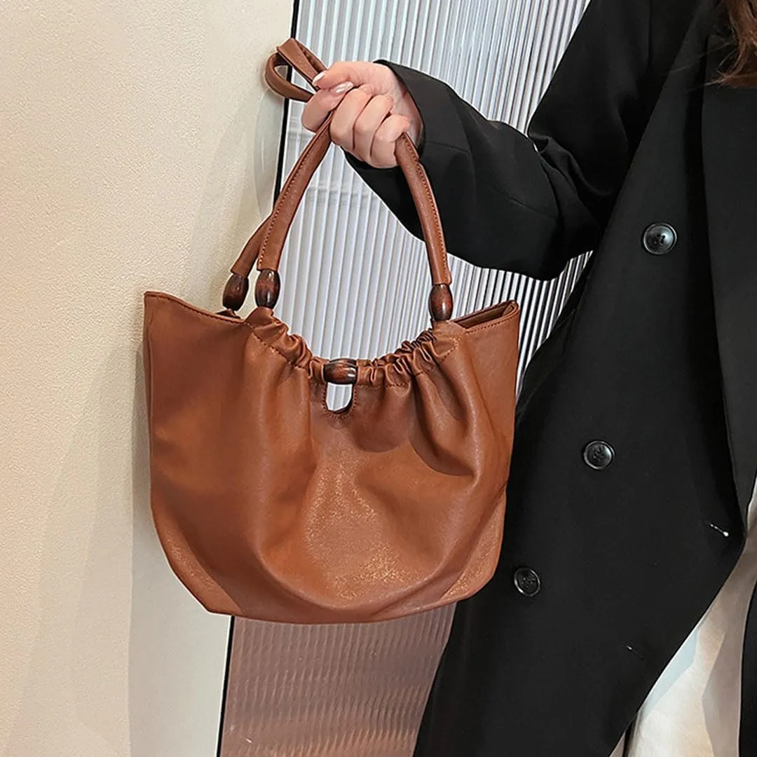 Leather Tote Bag for Women Handbag Soft Slouchy Hobo Bag Shoulder Purses Bucket Bag Trendy Satchel Bag Work Bag