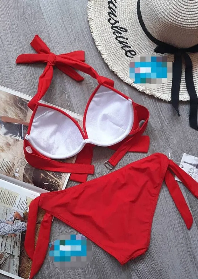 Lila Halter Bikini Set
