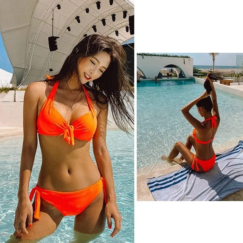 Lila Halter Bikini Set