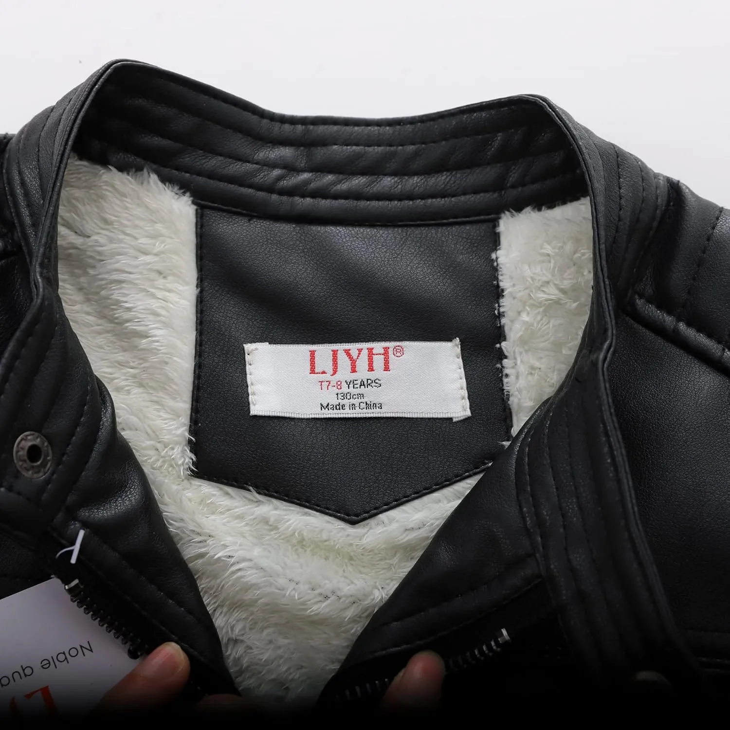 LJYH Boys Leather Jackets New Spring Children Collar Motorcycle Faux Leather Zipper Coats
