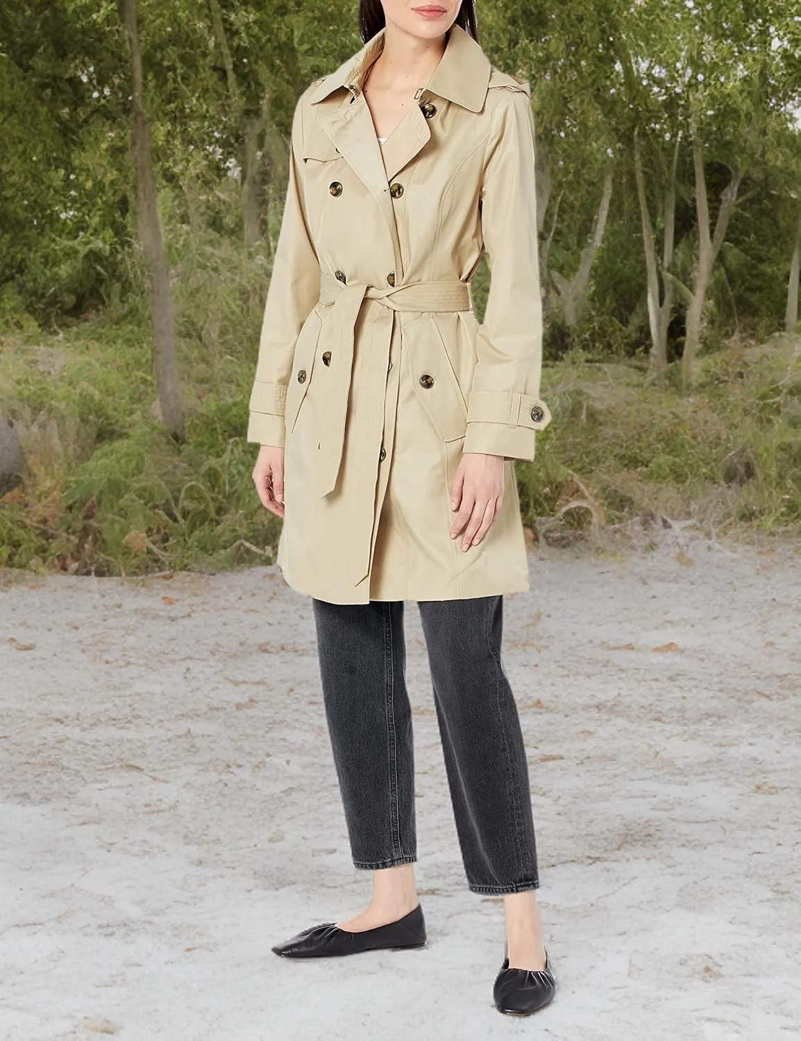 LONDON FOG Women's Double Breasted Trench Coat