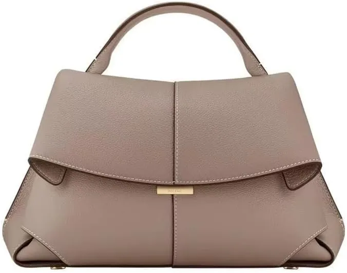 Luxury Genuine Leather Handbag for Women - Designer Top Handle Crossbody Bag with Adjustable Strap