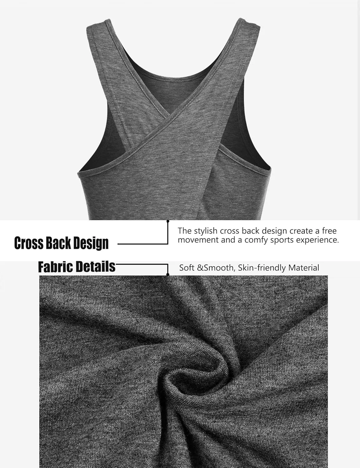 LYHNMW Open Back Workout Top Backless Yoga Shirts Tie Back Workout Tank Activewear Shirts Exercise Yoga Tank Tops (1-3Pack)