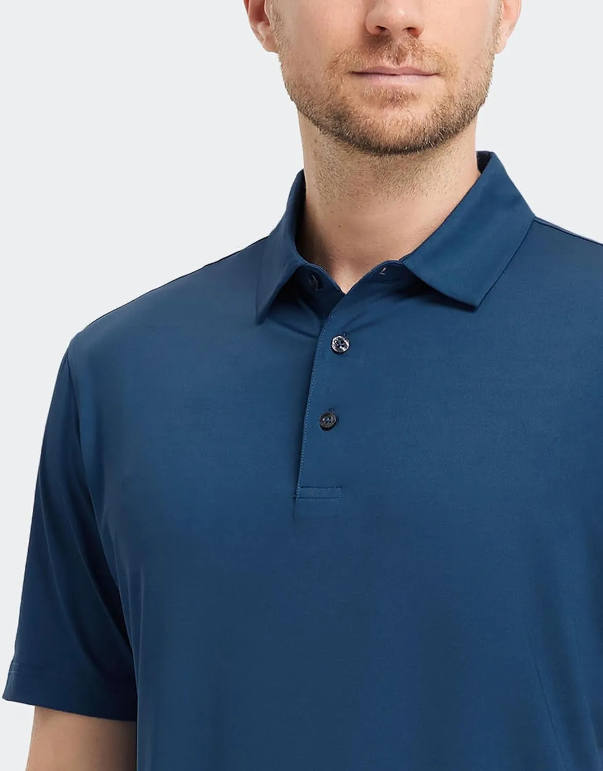 M MAELREG Golf Shirts for Men Dry Fit Moisture Wicking Performance Solid Collared Casual Mens Polo Shirts Short Sleeve