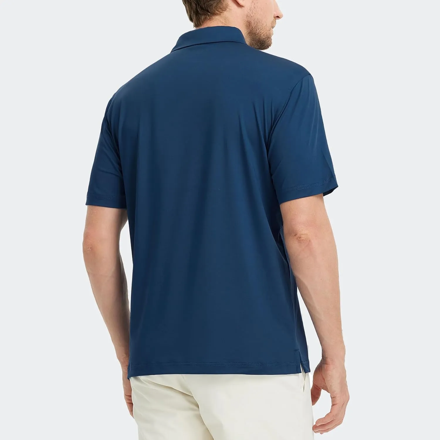 M MAELREG Golf Shirts for Men Dry Fit Moisture Wicking Performance Solid Collared Casual Mens Polo Shirts Short Sleeve