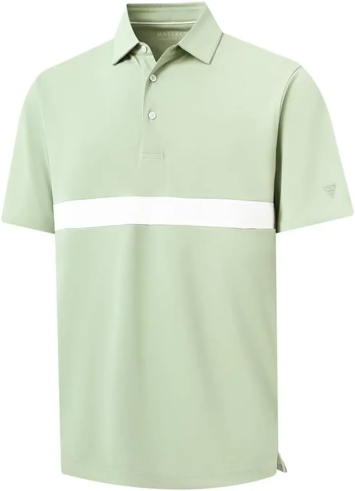 M MAELREG Golf Shirts for Men Short Sleeve Performance Dry Fit Lightweight Moisture Wicking Pique Casual Men's Polo Shirts