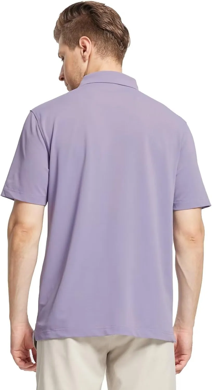 M MAELREG Golf Shirts for Men Short Sleeve Performance Dry Fit Lightweight Moisture Wicking Pique Casual Men's Polo Shirts