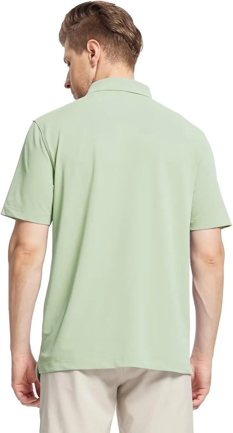 M MAELREG Golf Shirts for Men Short Sleeve Performance Dry Fit Lightweight Moisture Wicking Pique Casual Men's Polo Shirts