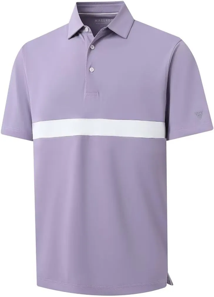 M MAELREG Golf Shirts for Men Short Sleeve Performance Dry Fit Lightweight Moisture Wicking Pique Casual Men's Polo Shirts